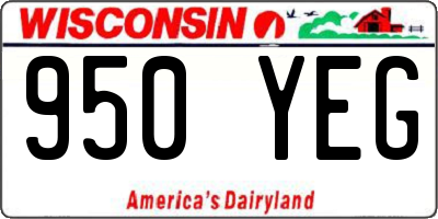 WI license plate 950YEG