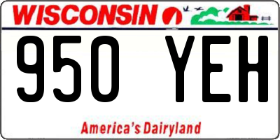WI license plate 950YEH