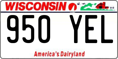 WI license plate 950YEL
