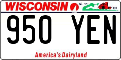 WI license plate 950YEN