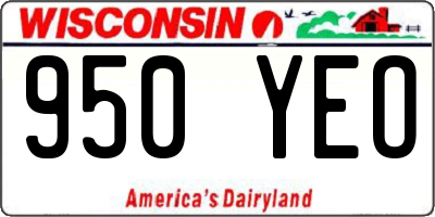 WI license plate 950YEO