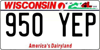 WI license plate 950YEP