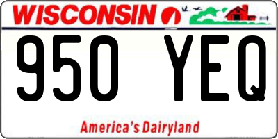 WI license plate 950YEQ