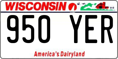 WI license plate 950YER