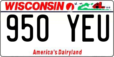 WI license plate 950YEU