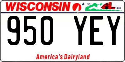 WI license plate 950YEY