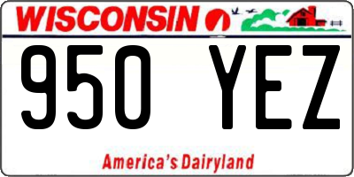 WI license plate 950YEZ