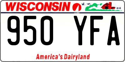 WI license plate 950YFA