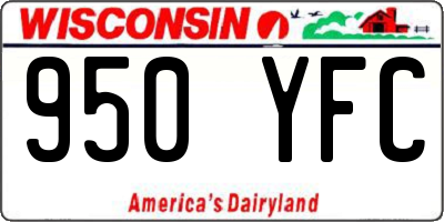 WI license plate 950YFC