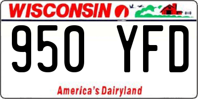 WI license plate 950YFD
