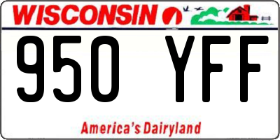 WI license plate 950YFF