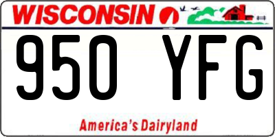 WI license plate 950YFG