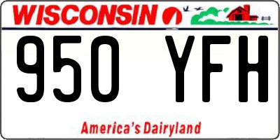 WI license plate 950YFH