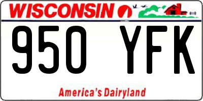 WI license plate 950YFK