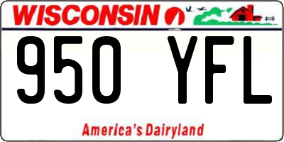 WI license plate 950YFL