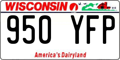 WI license plate 950YFP