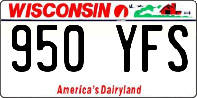 WI license plate 950YFS