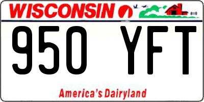 WI license plate 950YFT