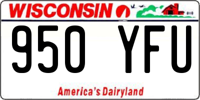 WI license plate 950YFU