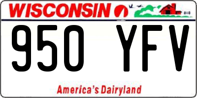 WI license plate 950YFV