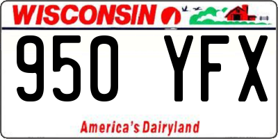 WI license plate 950YFX