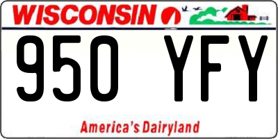 WI license plate 950YFY