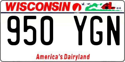 WI license plate 950YGN