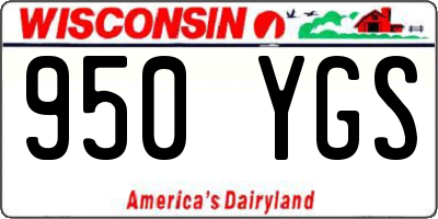 WI license plate 950YGS