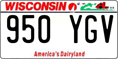 WI license plate 950YGV