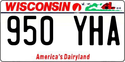 WI license plate 950YHA
