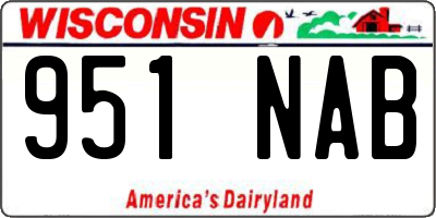 WI license plate 951NAB