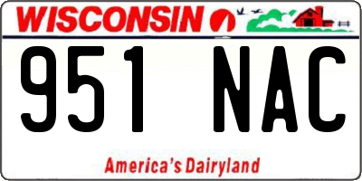 WI license plate 951NAC