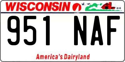 WI license plate 951NAF