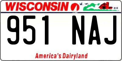 WI license plate 951NAJ