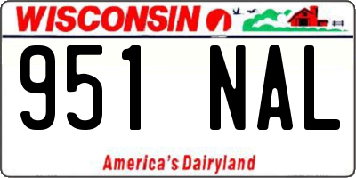 WI license plate 951NAL