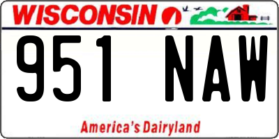 WI license plate 951NAW