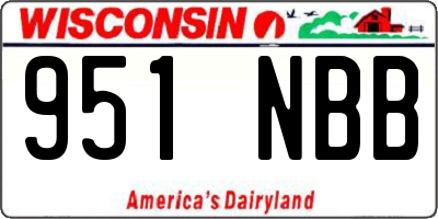 WI license plate 951NBB