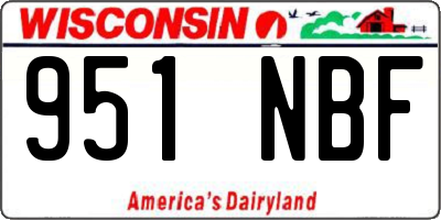 WI license plate 951NBF