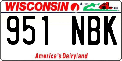 WI license plate 951NBK