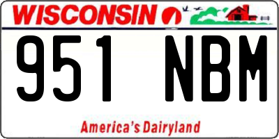 WI license plate 951NBM