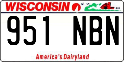 WI license plate 951NBN