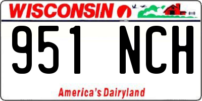 WI license plate 951NCH