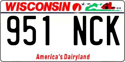 WI license plate 951NCK