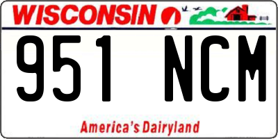 WI license plate 951NCM