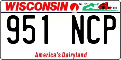 WI license plate 951NCP