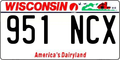 WI license plate 951NCX