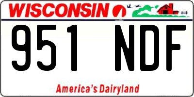 WI license plate 951NDF