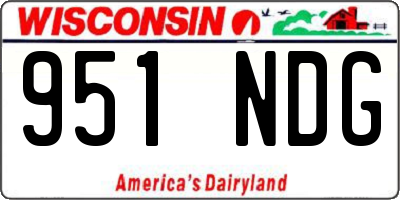 WI license plate 951NDG