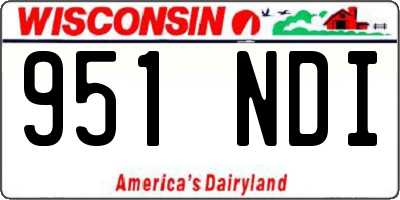 WI license plate 951NDI