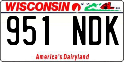 WI license plate 951NDK
